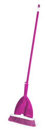 Комплект 3 в 1 щетка подметальная Elite Катунь + черенок 120см + совок, малиновый, арт 555-612