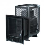 Печь банная чугунная "Сибирь-22 - ПРО". Панорамная дверца (Сетка)