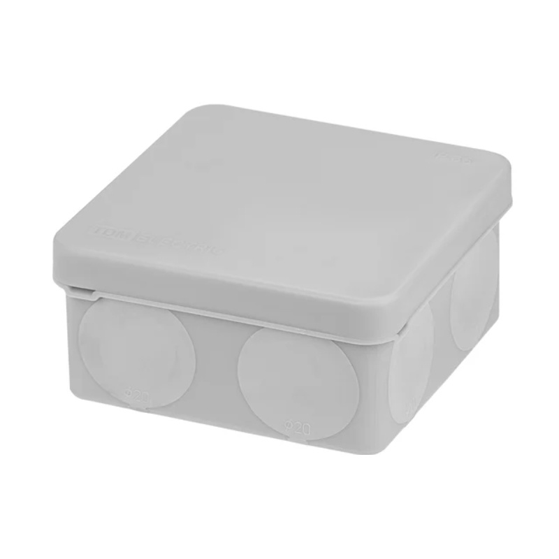 Коробка разветвительная о/у двухкомпонентная под пистолет, 80х80х40мм, 8 вводов, IP66, серая