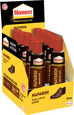 Клей "Момент Марафон" в шоубоксе, 30мл (Россия) (не морозостойкий, t режим в описании)