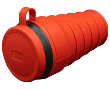 NE-AD Гнездо штепсельное с/з с крышкой , 16А, IP44 (каучук),Красный