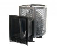 Печь банная чугунная "Сибирь-24 - ПРО". Панорамная дверца (Сетка)