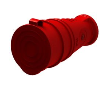 NE-AD Гнездо штепсельное с/з с крышкой, 16А, IP44 (каучук),Красный