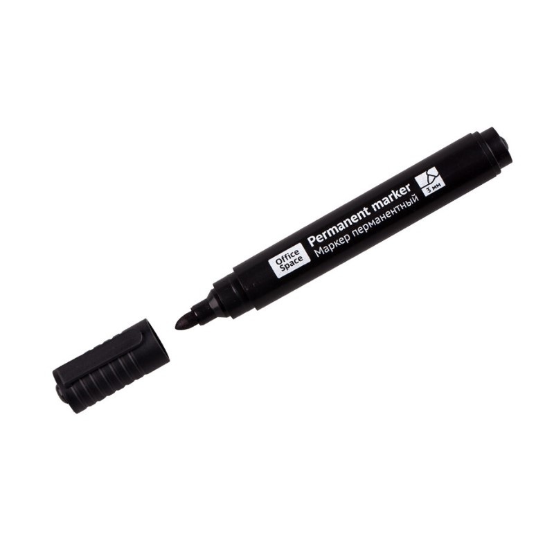 Маркер перманентный черный Эконом 1-5 мм