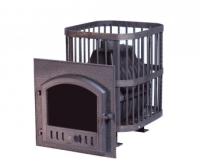 Печь банная чугунная "СИБИРЬ-24" с каминной дверкой "Сибирь" (545х545)
