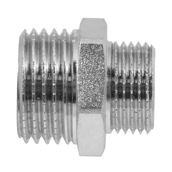 Ниппель (бочонок) переходной 1/2" х 3/8" НР